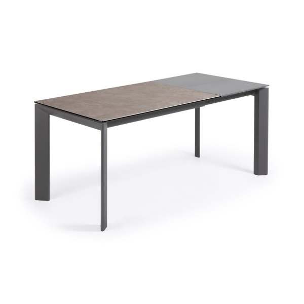 Стол Atta 120 (180) x80 антрацит керамика Vulcano Ash от интернет-магазина IDODOM.RU