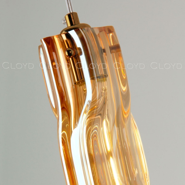 Подвесной светильник Cloyd ICEBERG-A P1 / Ø8 см - латунь - янтарное стекло (арт.11642) от интернет-магазина IDODOM.RU